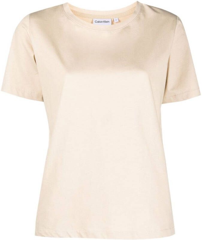 Calvin Klein T-shirt met ronde hals Beige