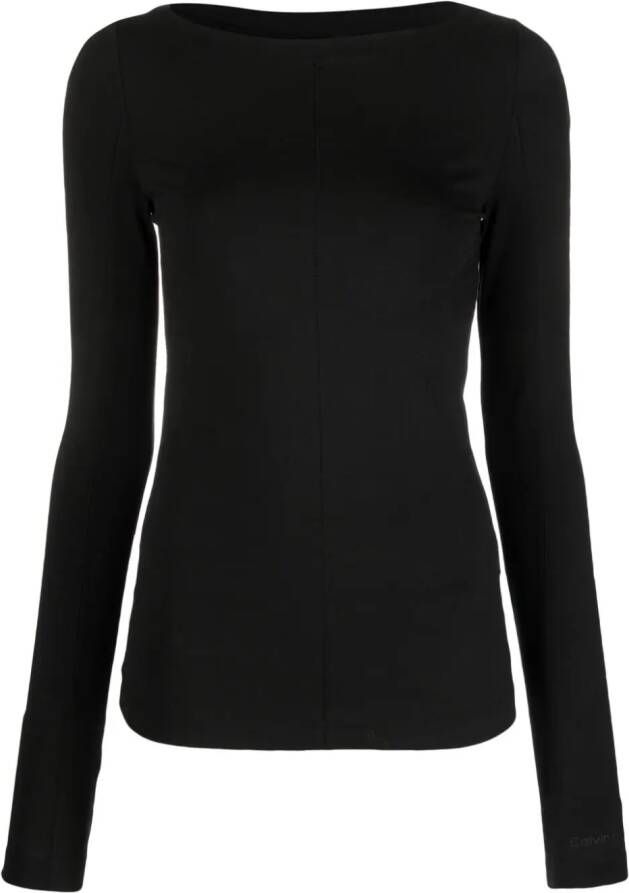 Calvin Klein T-shirt van katoenmix Zwart