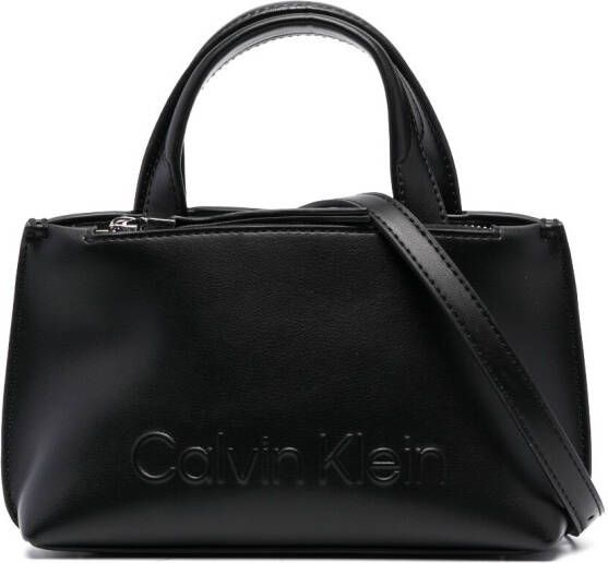 Calvin Klein Tas met reliëf logo Zwart