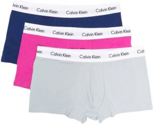 Calvin Klein Drie boxershorts met logoband Blauw
