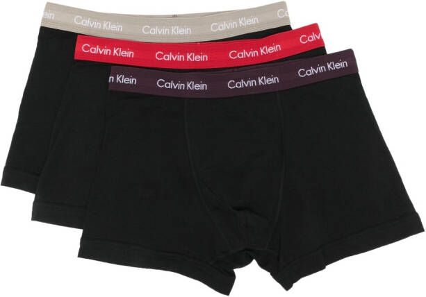 Calvin Klein Underwear Drie boxershorts met logoband Zwart