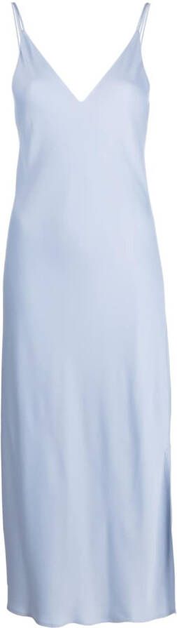 Calvin Klein Midi-jurk met V-hals Blauw