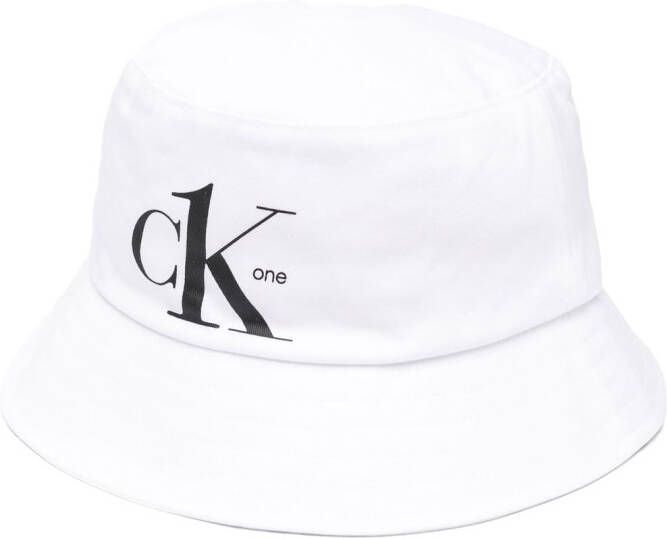 Calvin Klein Vissershoed met geborduurd logo Wit