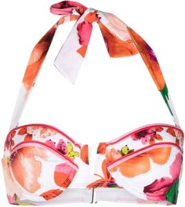Camilla Bikinitop met bloemenprint Wit