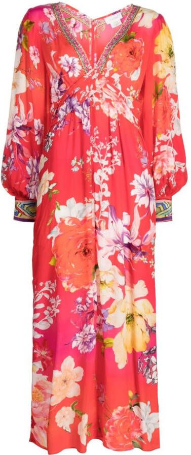 Camilla Midi-jurk met bloemenprint Rood