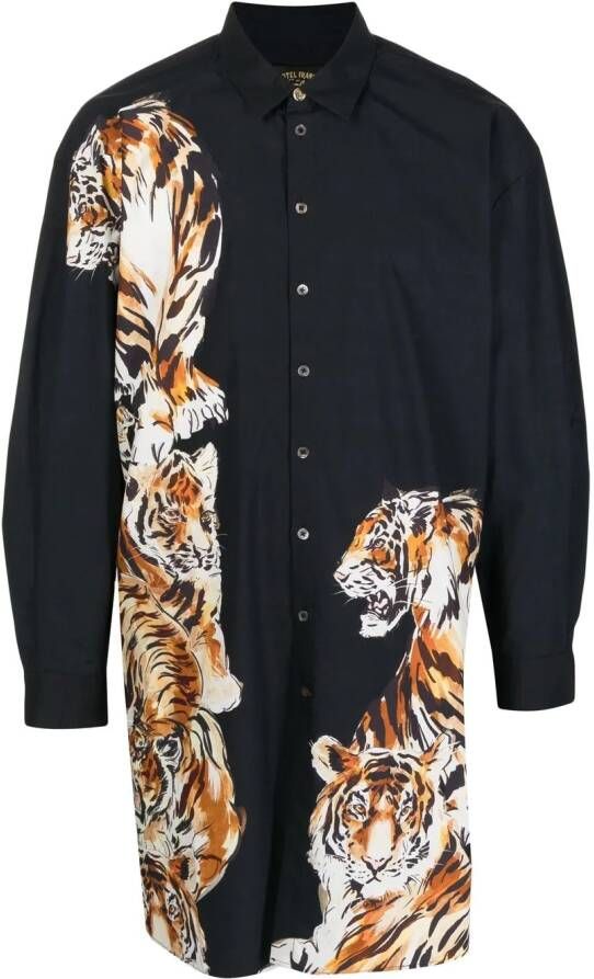 Camilla Overhemd met tijgerprint Zwart