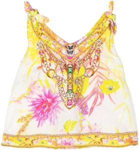 Camilla Top met print Geel