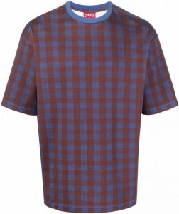 Camper Geruit T-shirt Blauw