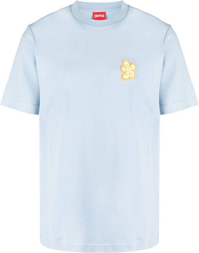 Camper T-shirt met bloe print Blauw