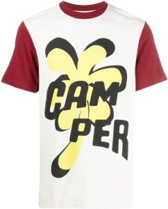 Camper T-shirt met colourblocking Wit