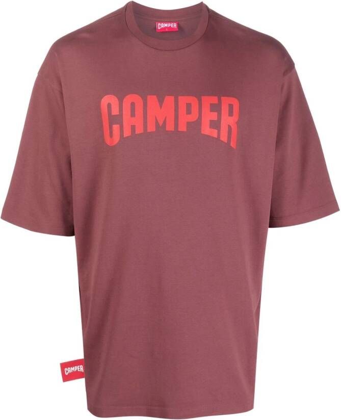 Camper T-shirt met logoprint Bruin