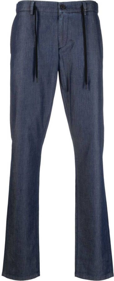 Canali Broek met trekkoordtaille Blauw