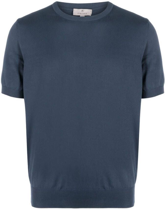 Canali T-shirt met korte mouwen Blauw