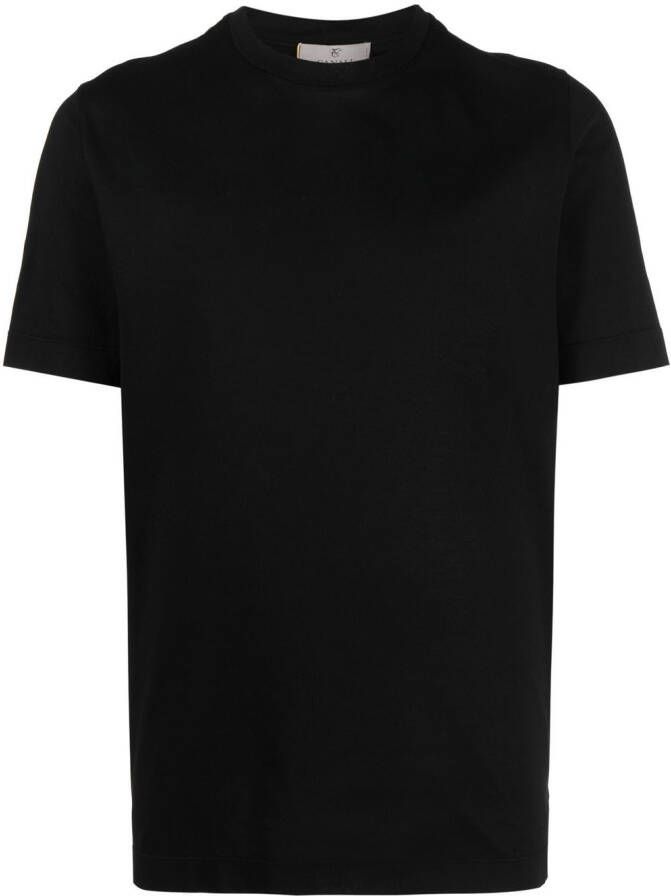 Canali T-shirt met ronde hals Zwart