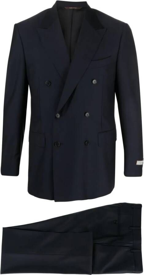 Canali Pak met dubbele rij knopen Blauw