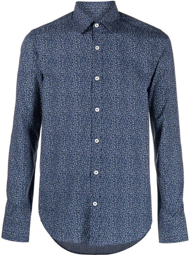 Canali Overhemd met bloemenprint Blauw