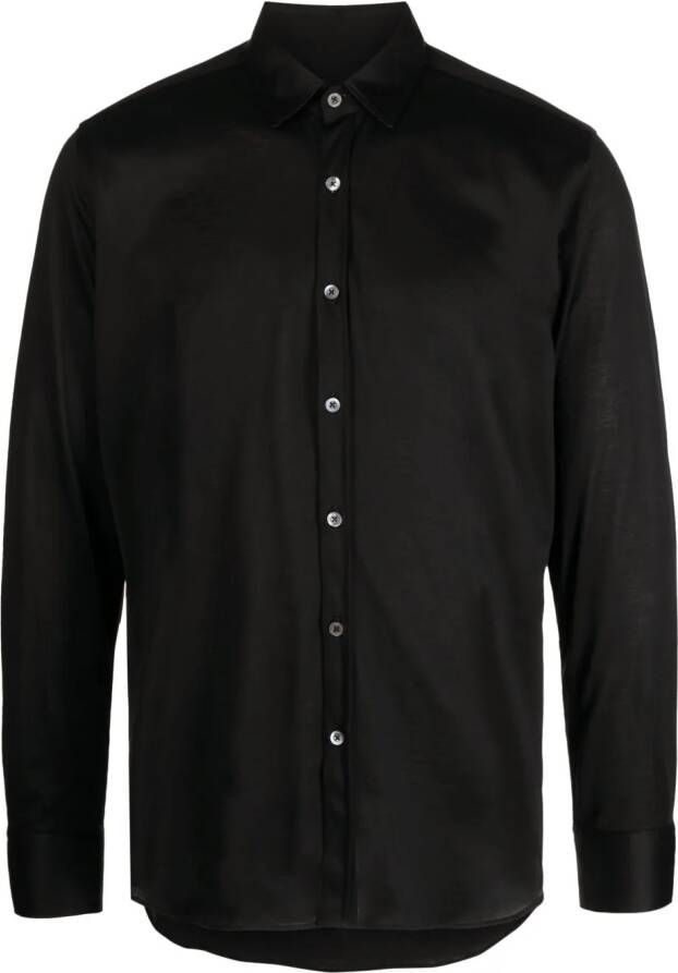 Canali Katoenen overhemd Zwart