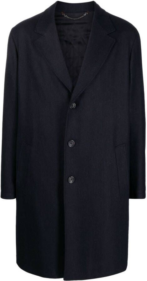 Canali Mantel met enkele rij knopen Blauw