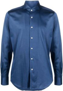 Canali Overhemd met gespreide kraag Blauw