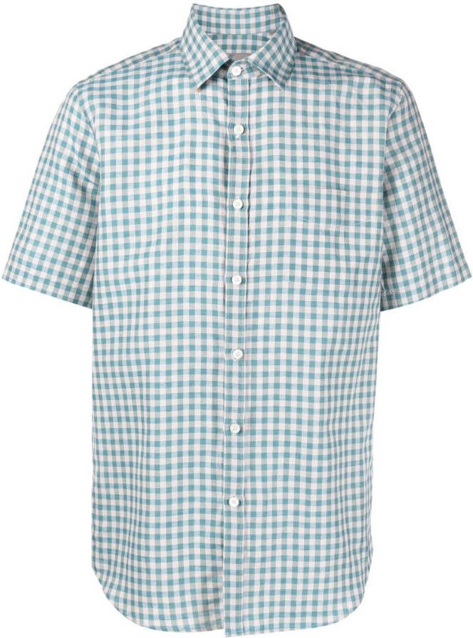 Canali Overhemd met gingham ruit Blauw