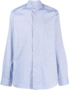 Canali Overhemd met microstippen Blauw