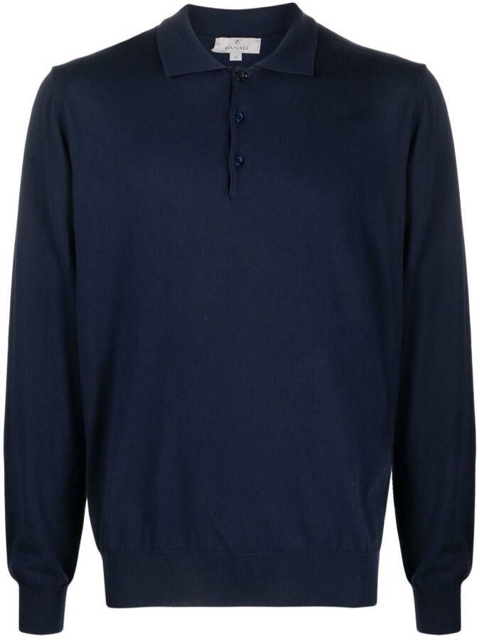 Canali Polotrui met lange mouwen Blauw