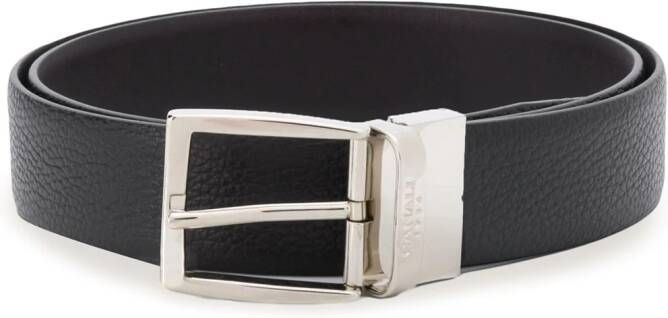 Canali Riem met gegraveerde gesp Zwart
