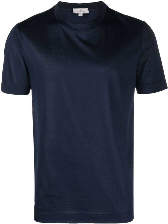Canali T-shirt met ronde hals Blauw