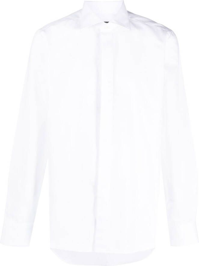 Canali Shirtjack met verborgen sluiting Wit