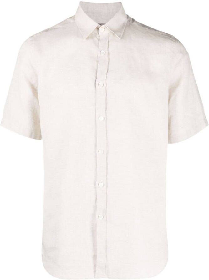 Canali Overhemd met korte mouwen Beige