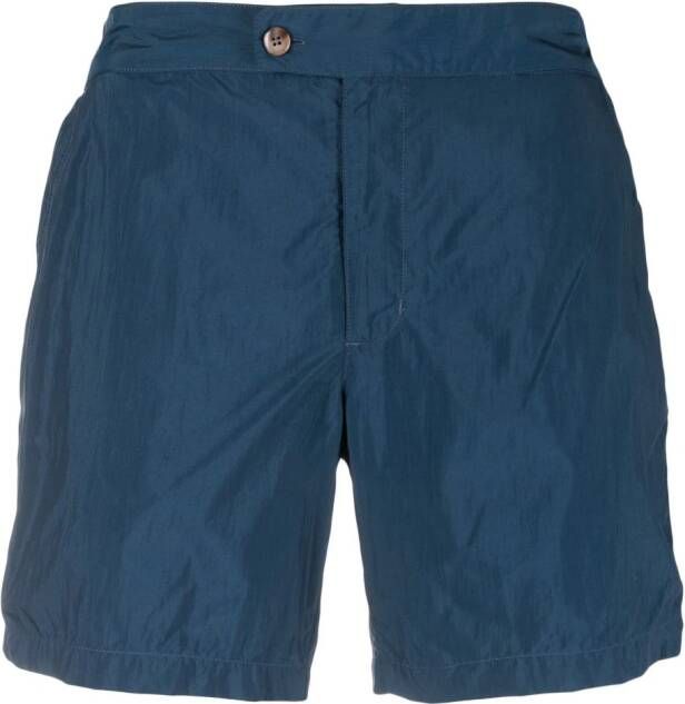 Canali Shorts met asymmetrische sluiting Blauw