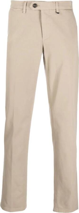 Canali Twill slim-fit broek Beige