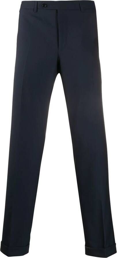 Canali Slim-fit pantalon Blauw