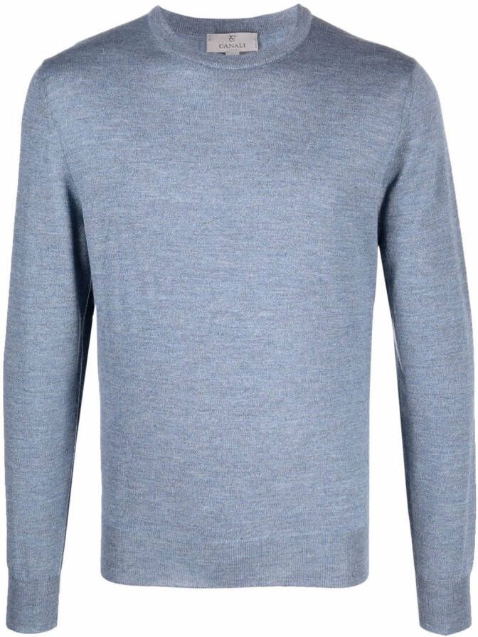 Canali Sweater met ronde hals Blauw