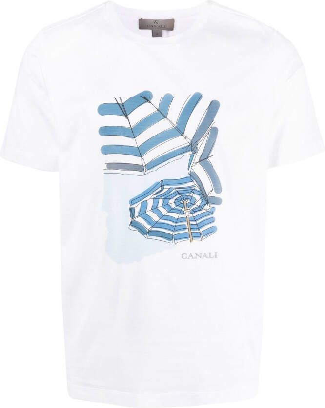 Canali T-shirt met print Wit