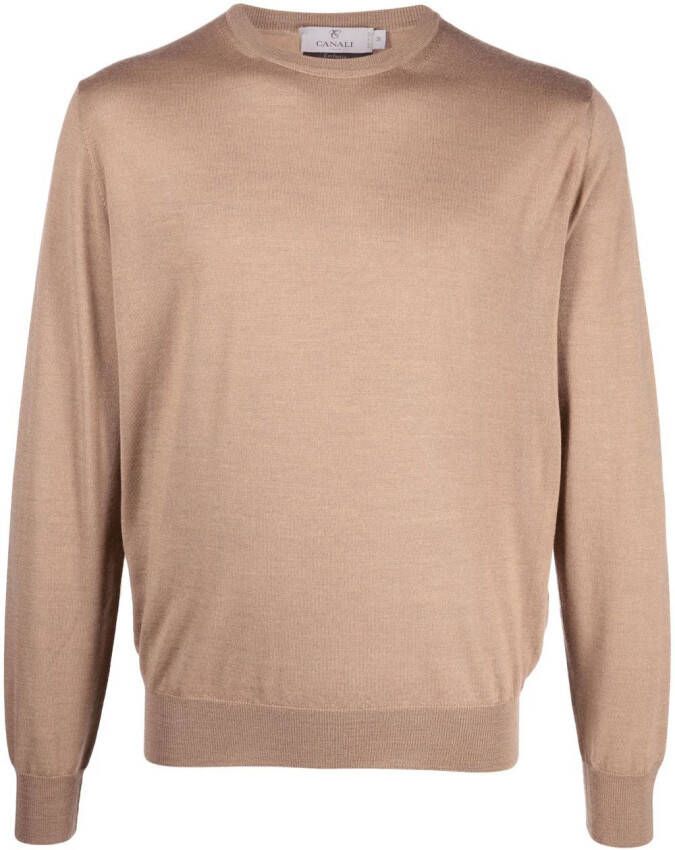 Canali Trui met ronde hals Beige