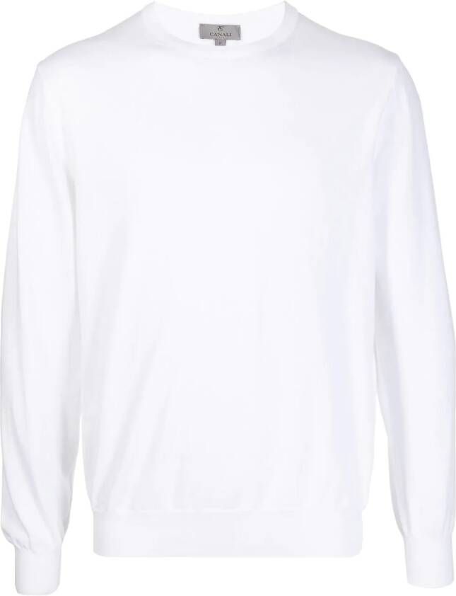 Canali Trui met ronde hals Wit