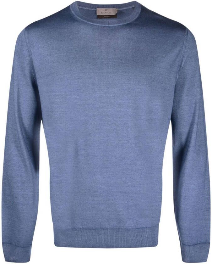 Canali Sweater van wol-zijdemix Blauw