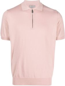 Canali Poloshirt met rits Roze