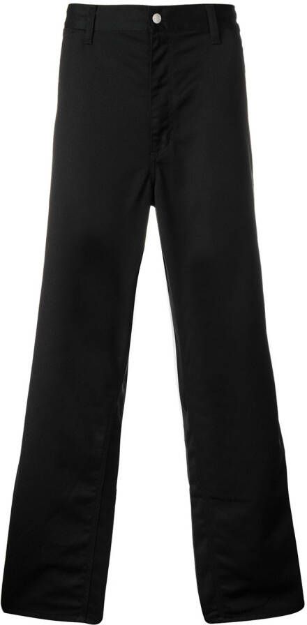 Carhartt WIP broek met wijde pijpen en logo patch Zwart