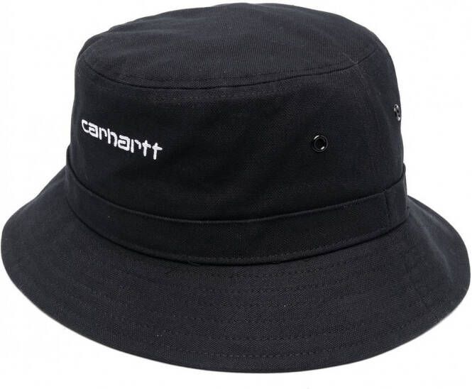 Carhartt WIP Vissershoed met geborduurd logo Zwart
