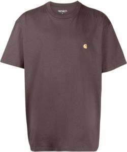Carhartt WIP T-shirt met geborduurd logo Bruin