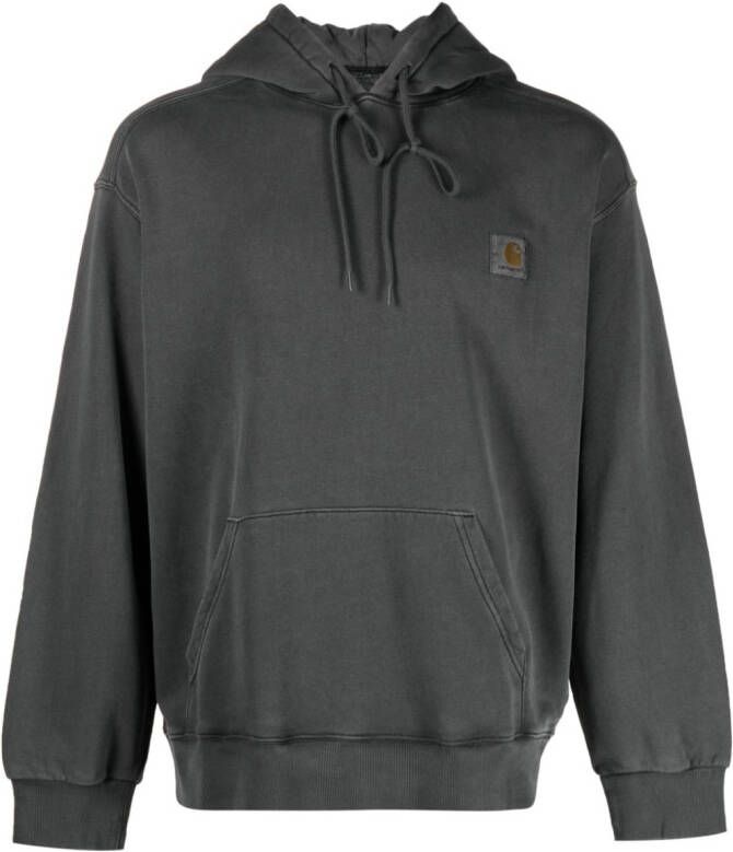 Carhartt WIP logo-patch cotton hoodie Grijs