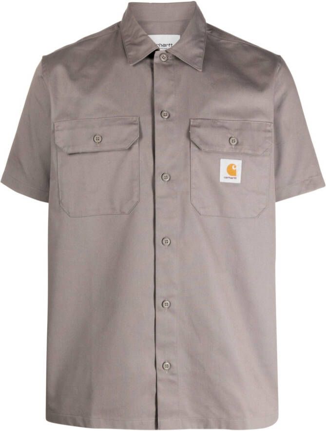 Carhartt WIP Overhemd met logopatch Grijs