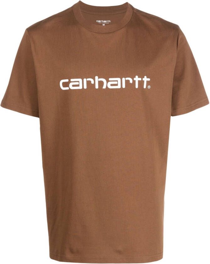 Carhartt WIP T-shirt met logoprint Bruin