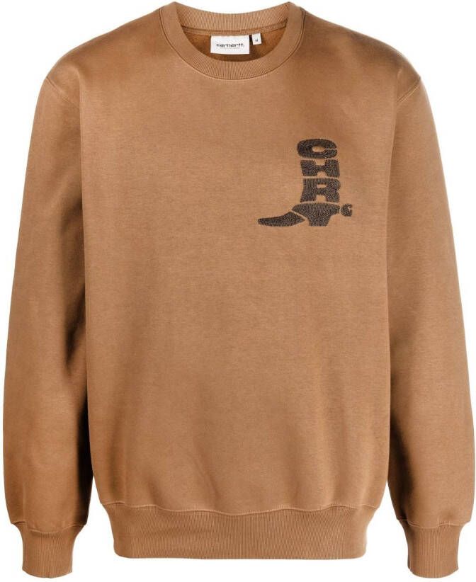 Carhartt WIP Sweater met logoprint Bruin