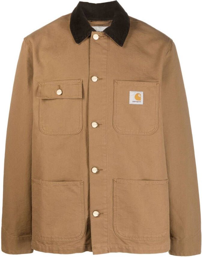 Carhartt WIP Mantel met enkele rij knopen Bruin