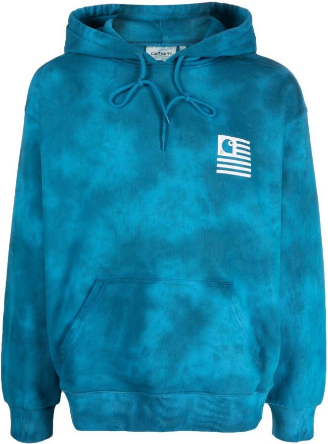 Carhartt WIP Hoodie met marmerprint Blauw