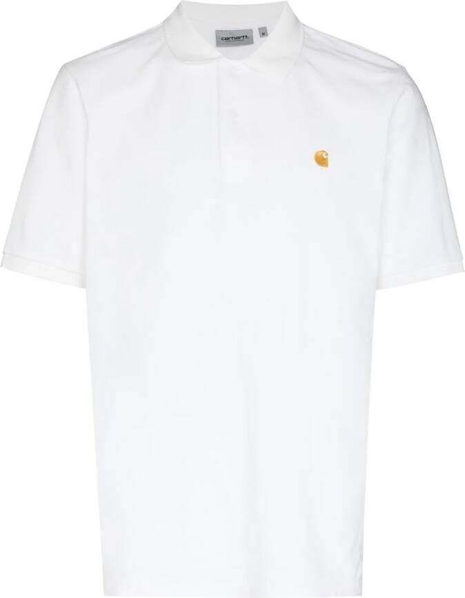 Carhartt WIP Poloshirt met geborduurd logo Wit
