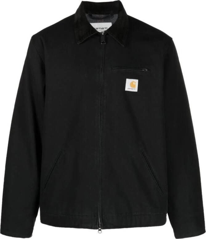 Carhartt WIP Shirtjack met ribfluwelen kraag Zwart